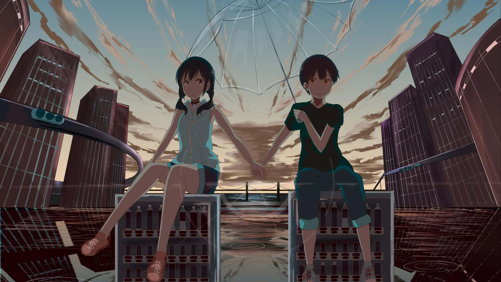 Protagonists Hodaka and Hina brave the challenges of their lives in Weathering With You