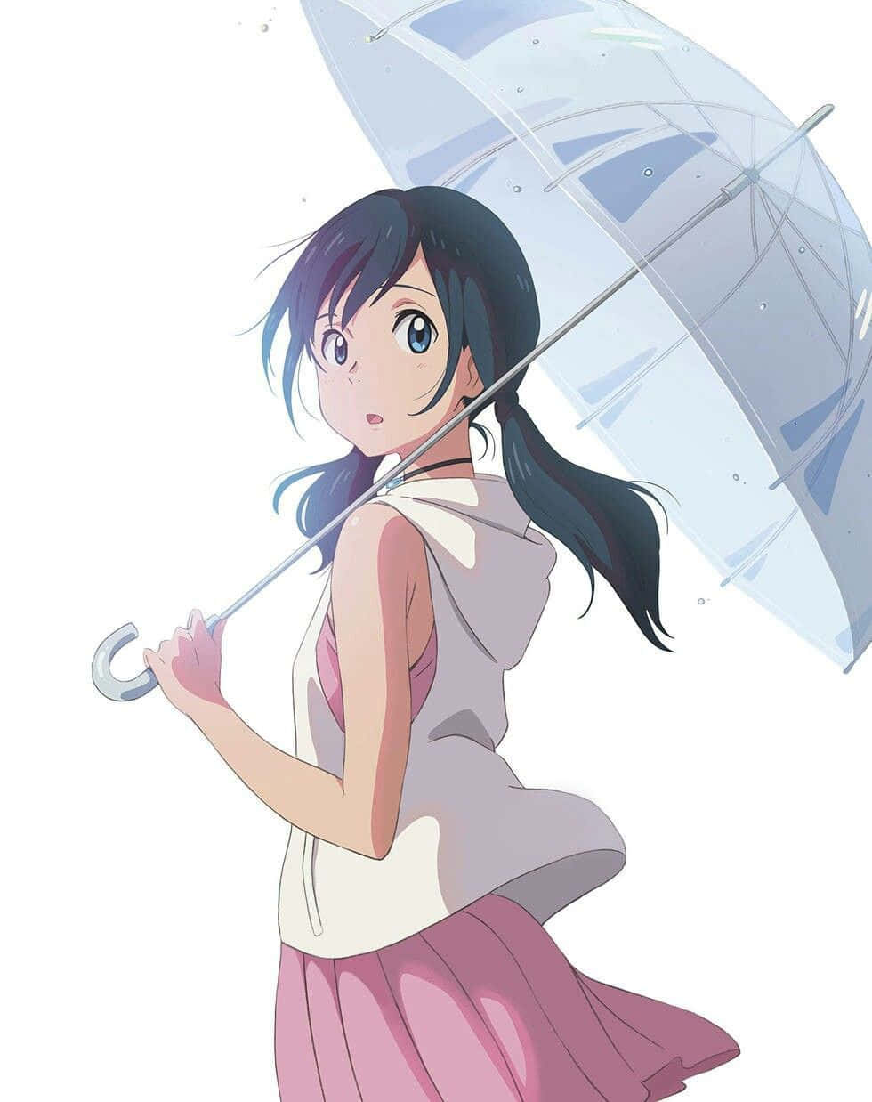 Einmädchen, Das Einen Regenschirm Hält