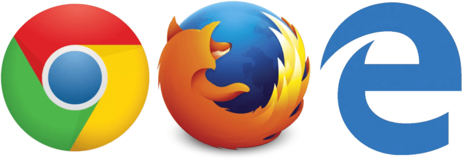 Web Browser Icons Chrome Firefox Edge PNG