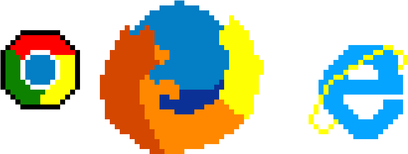 Web Browser Icons Pixel Art PNG