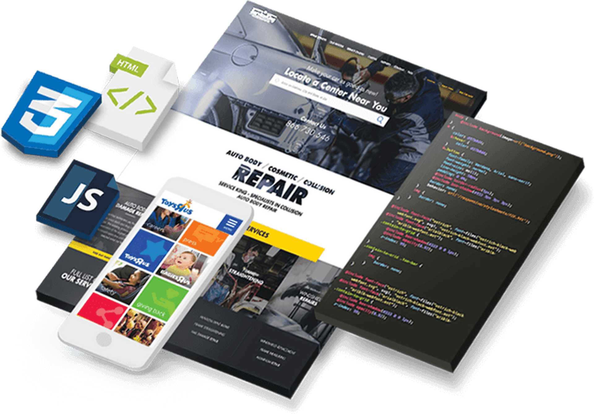 Web Development Concepts Showcase PNG