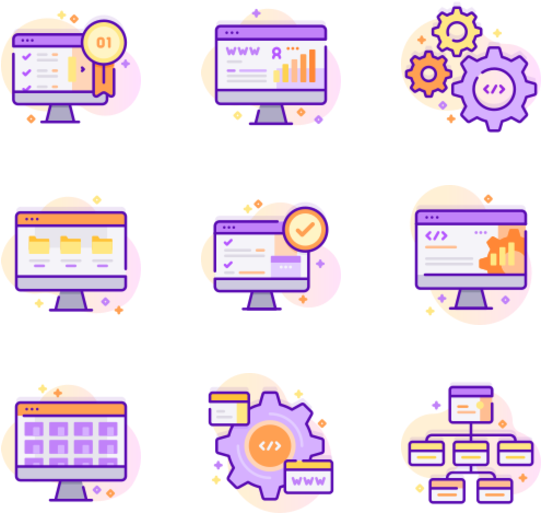 Web Development Icons Set PNG