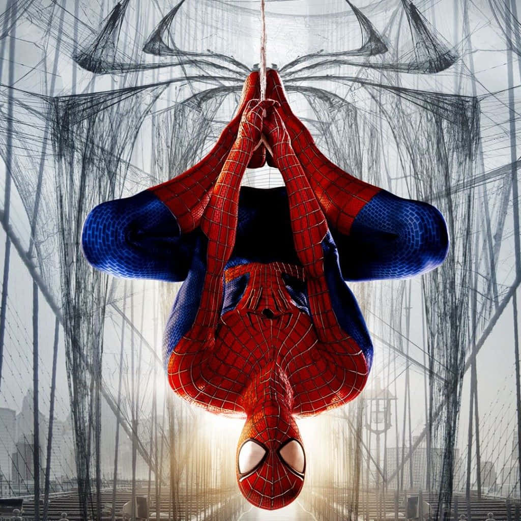 Web-slinging Marvel superhero in action Wallpaper