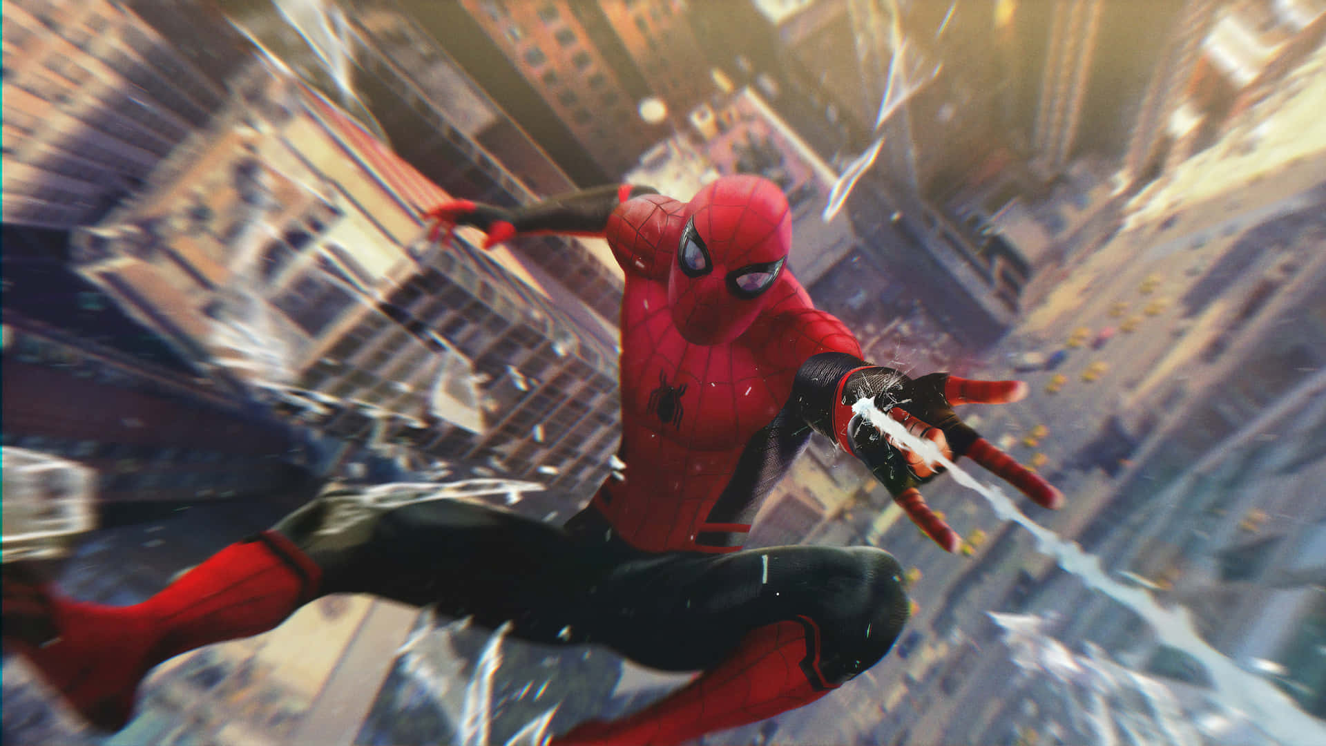 Web-slinging Superhero in Action Wallpaper