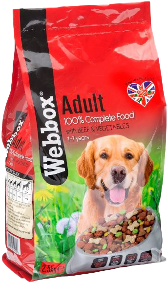 Webbox Adult Dog Food Beef Vegetables Pack PNG