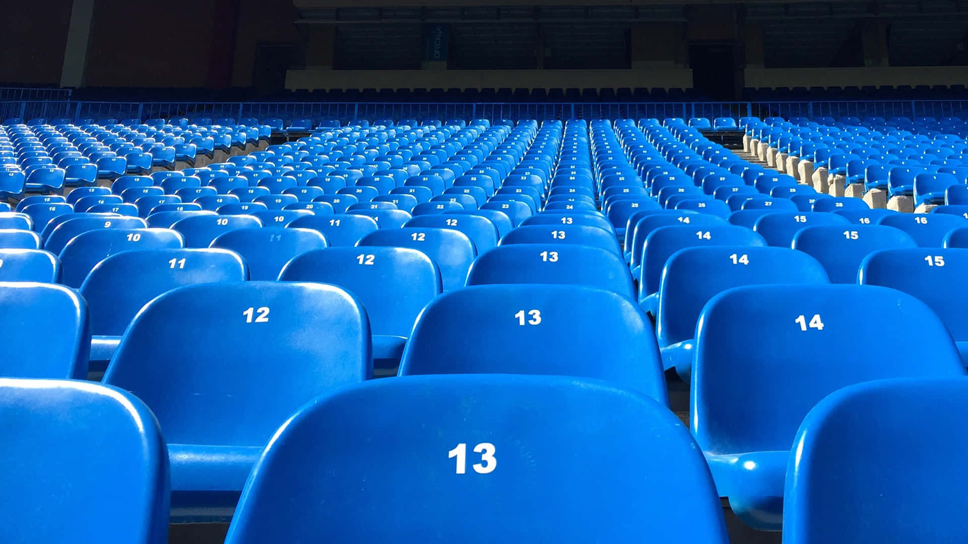 Blue Stadium Seats With Numbers