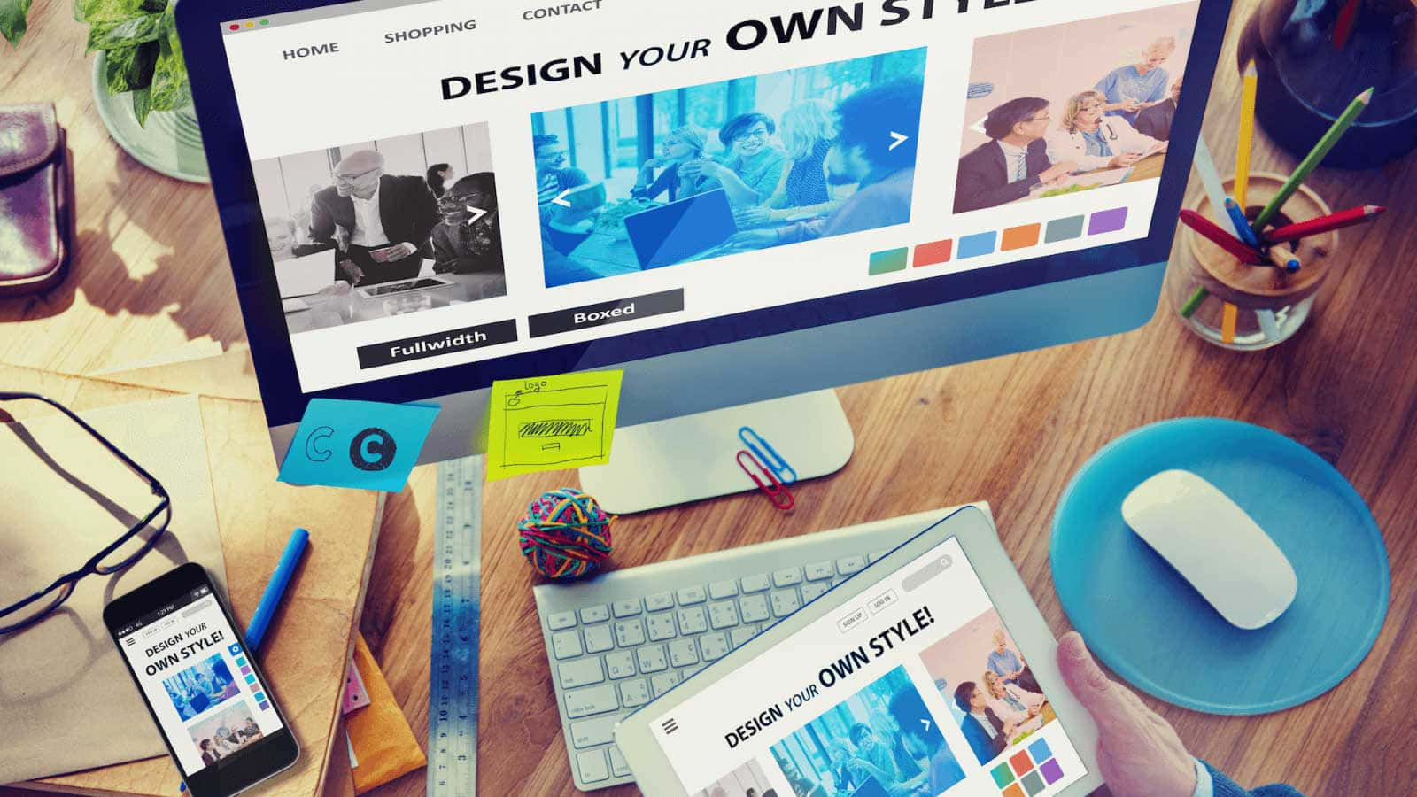Vibrant Web Design on a Desktop Screen