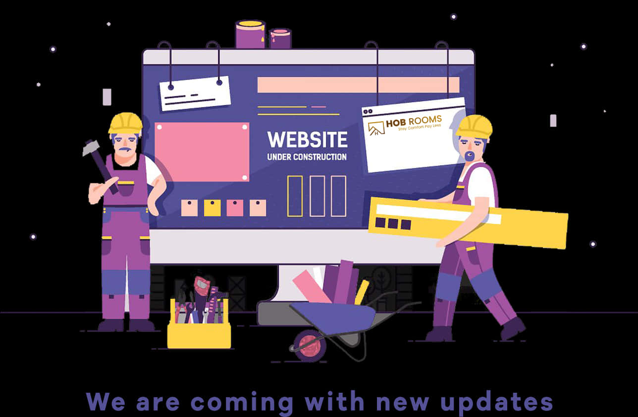 Website Under Construction Page Illustration PNG