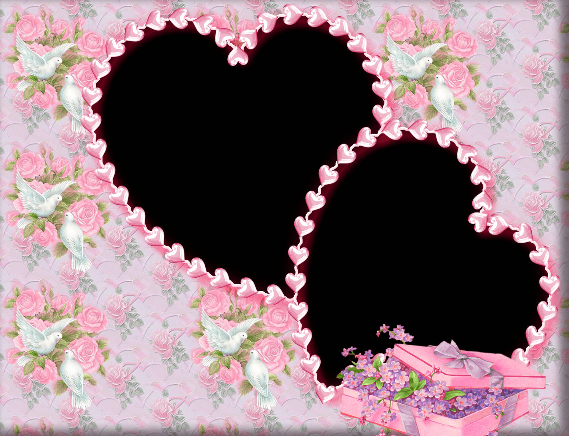 Wedding Album Flower Pink Heart Wallpaper