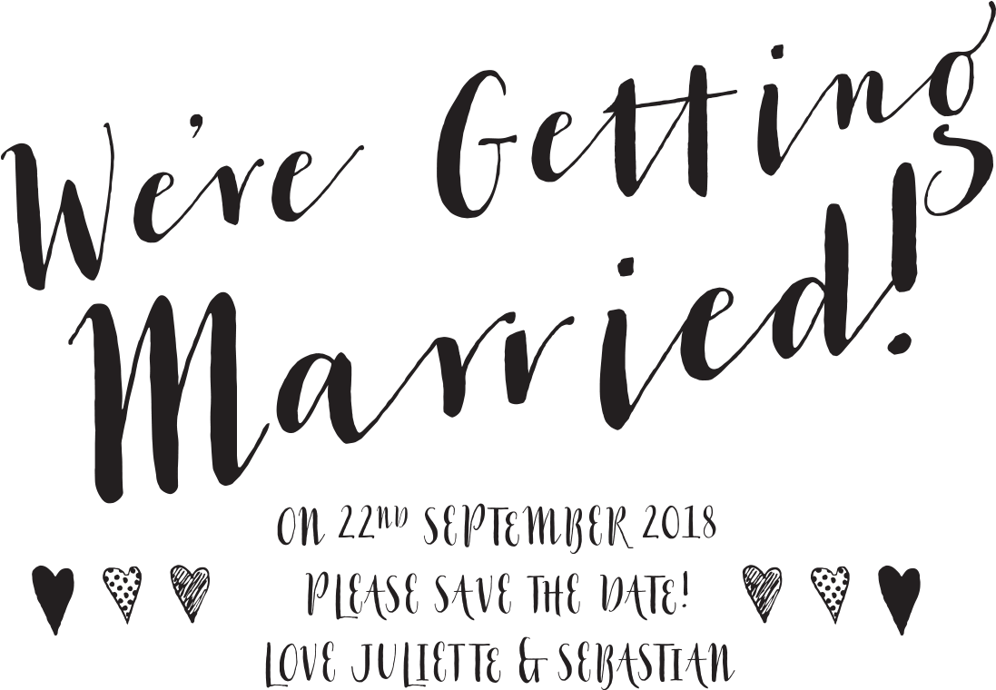 Wedding Announcement Calligraphy PNG