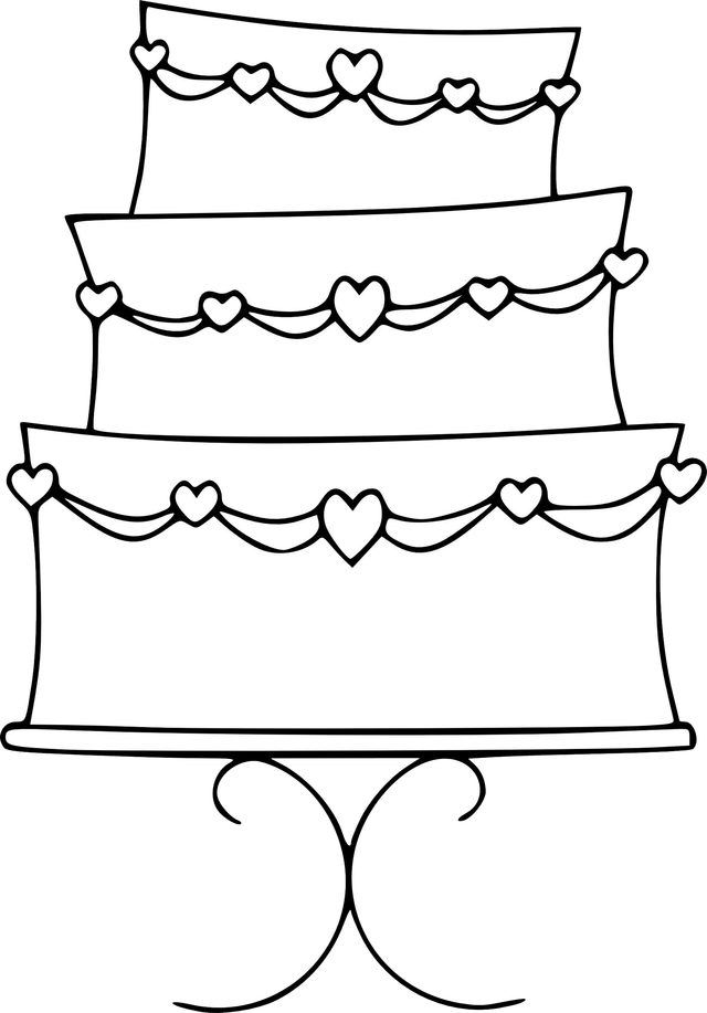 Wedding Cake Line Art PNG