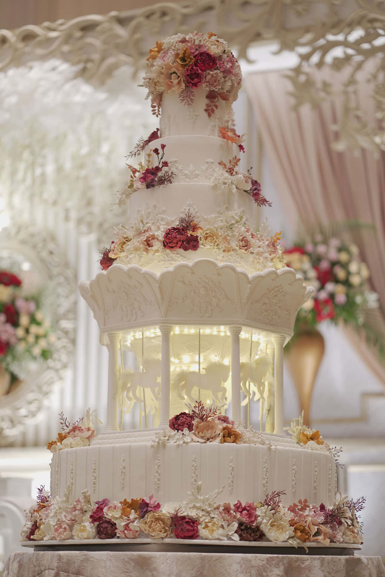 "A deliciously tiered and decorated wedding cake, perfect for any celebration"