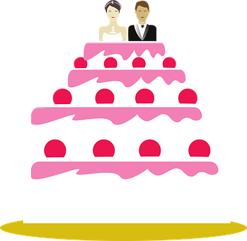 Wedding Cake Topper Cartoon PNG