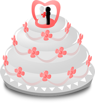 Wedding Cake Topper Graphic PNG