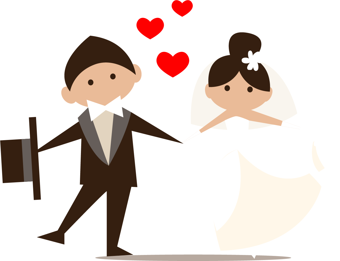 Wedding Cartoon Couple Love PNG