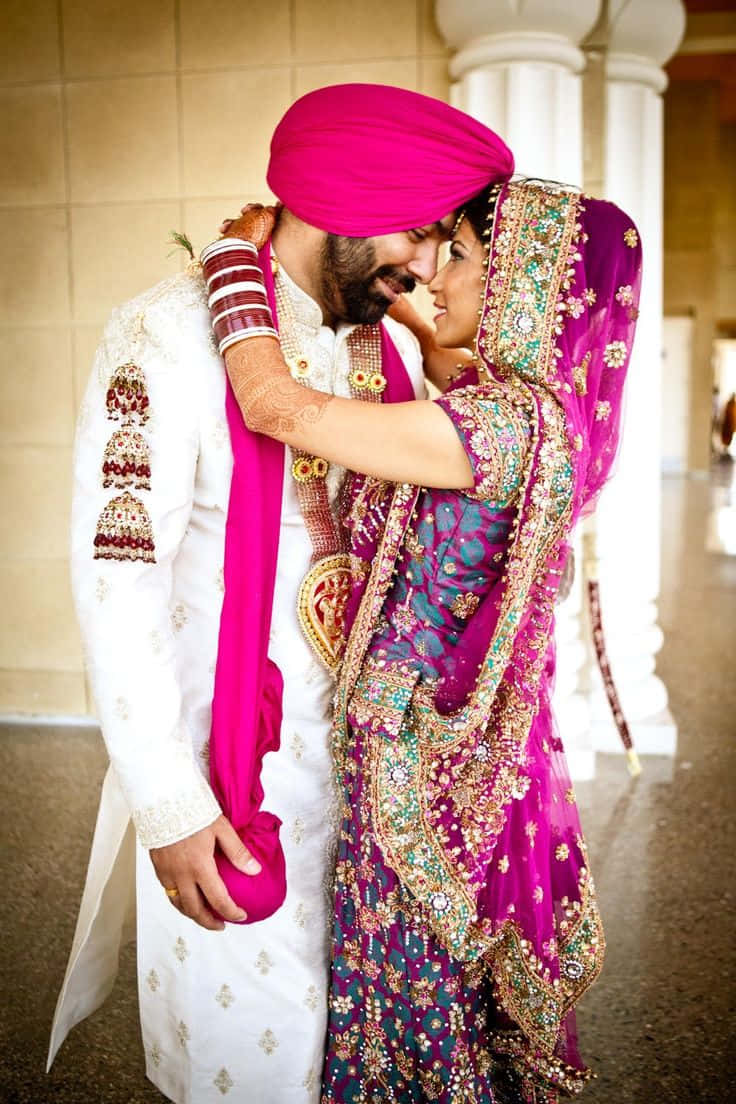 Wedding Couple Indian Attire Wallpaper