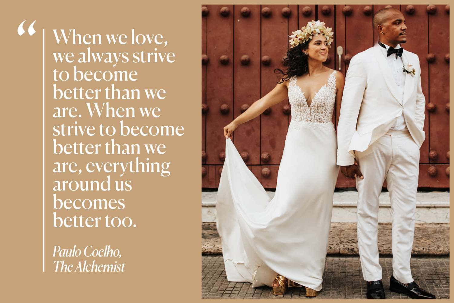 Wedding Couple Love Quote Paulo Coelho Wallpaper