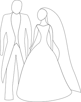 Wedding Couple Silhouette PNG