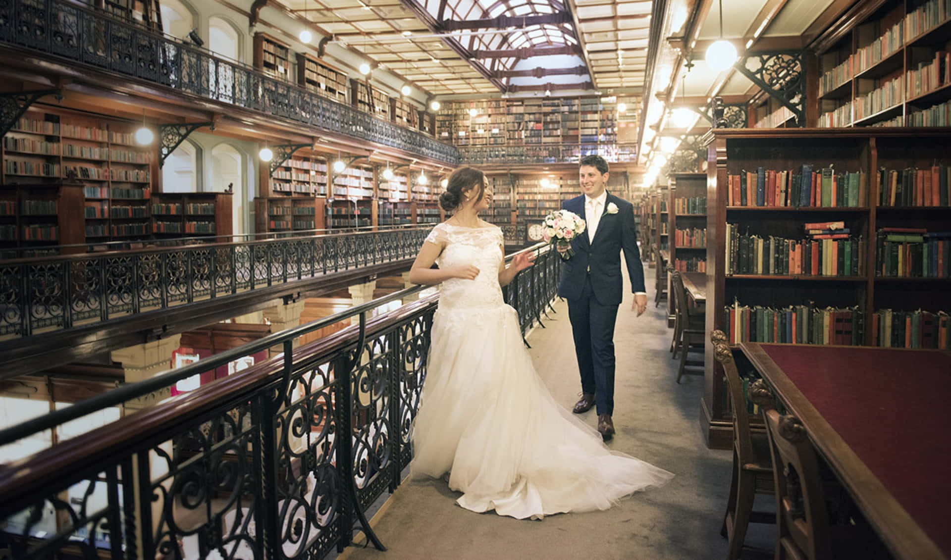 Wedding Couplein Adelaide Library Wallpaper