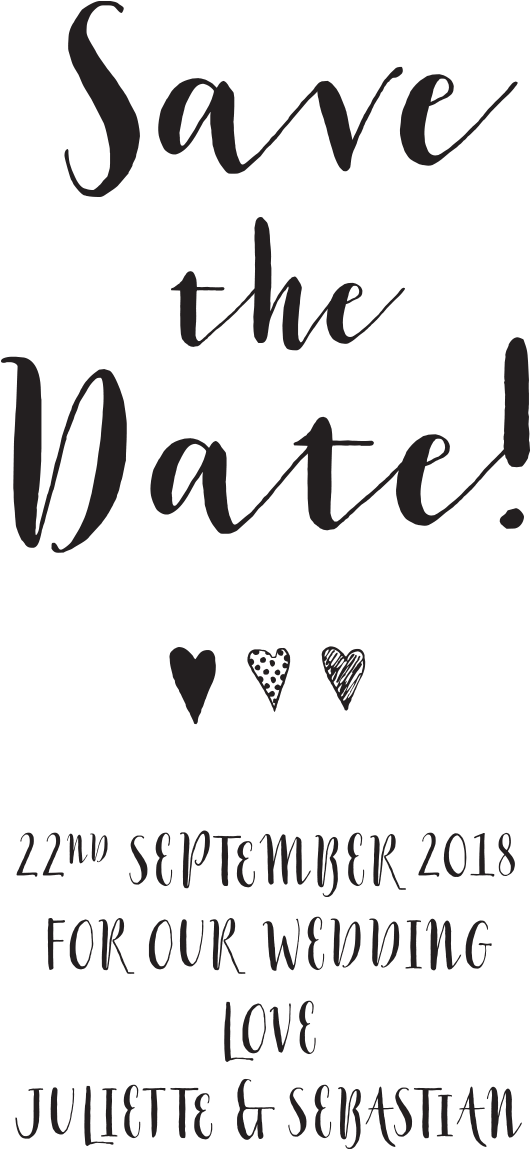 Wedding Date Announcement Graphic PNG