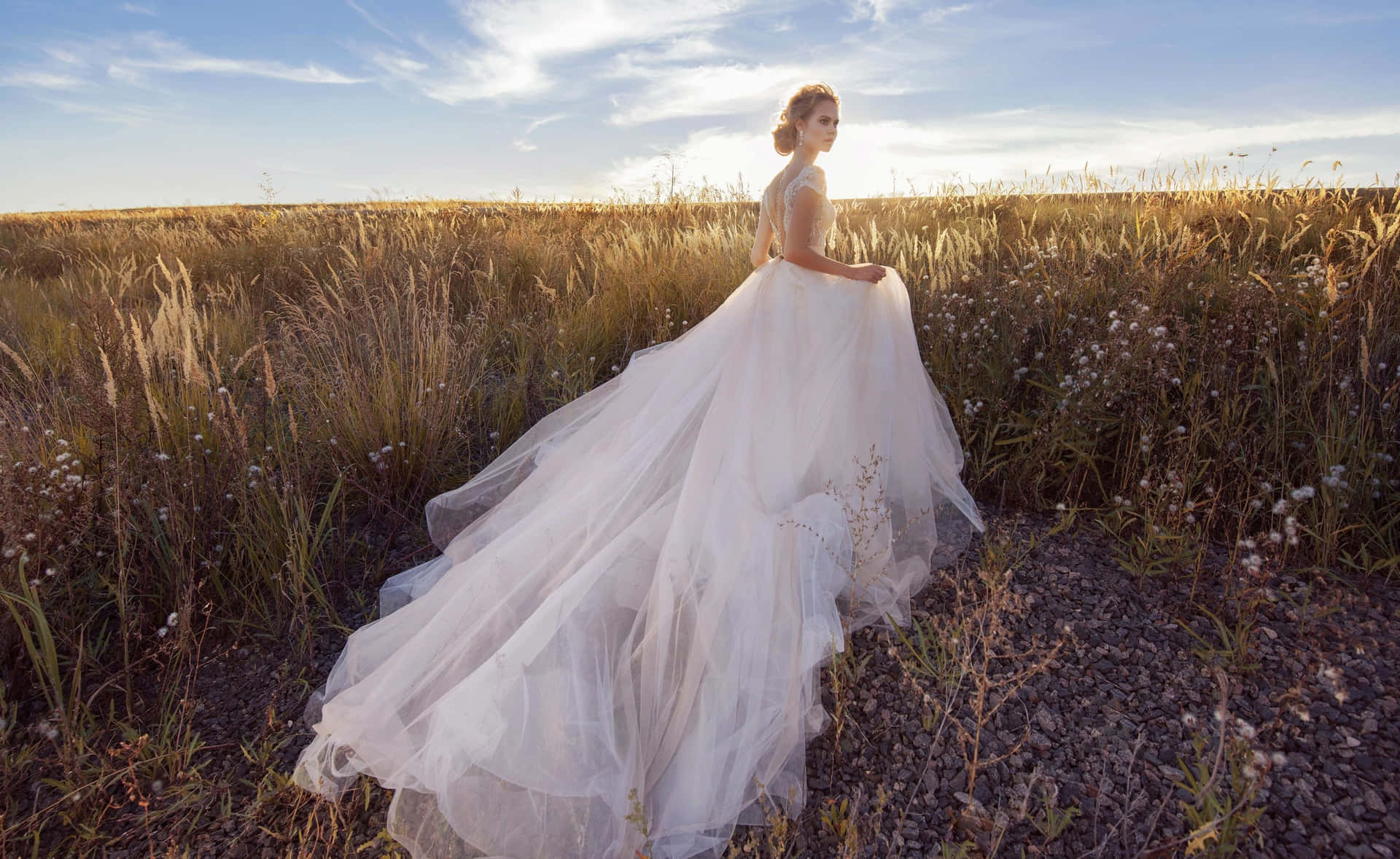 Elegant Bride in a Stunning Wedding Dress