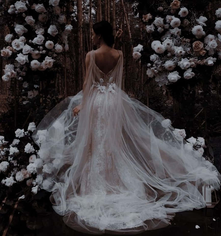 Elegant Bride in a Stunning Wedding Gown
