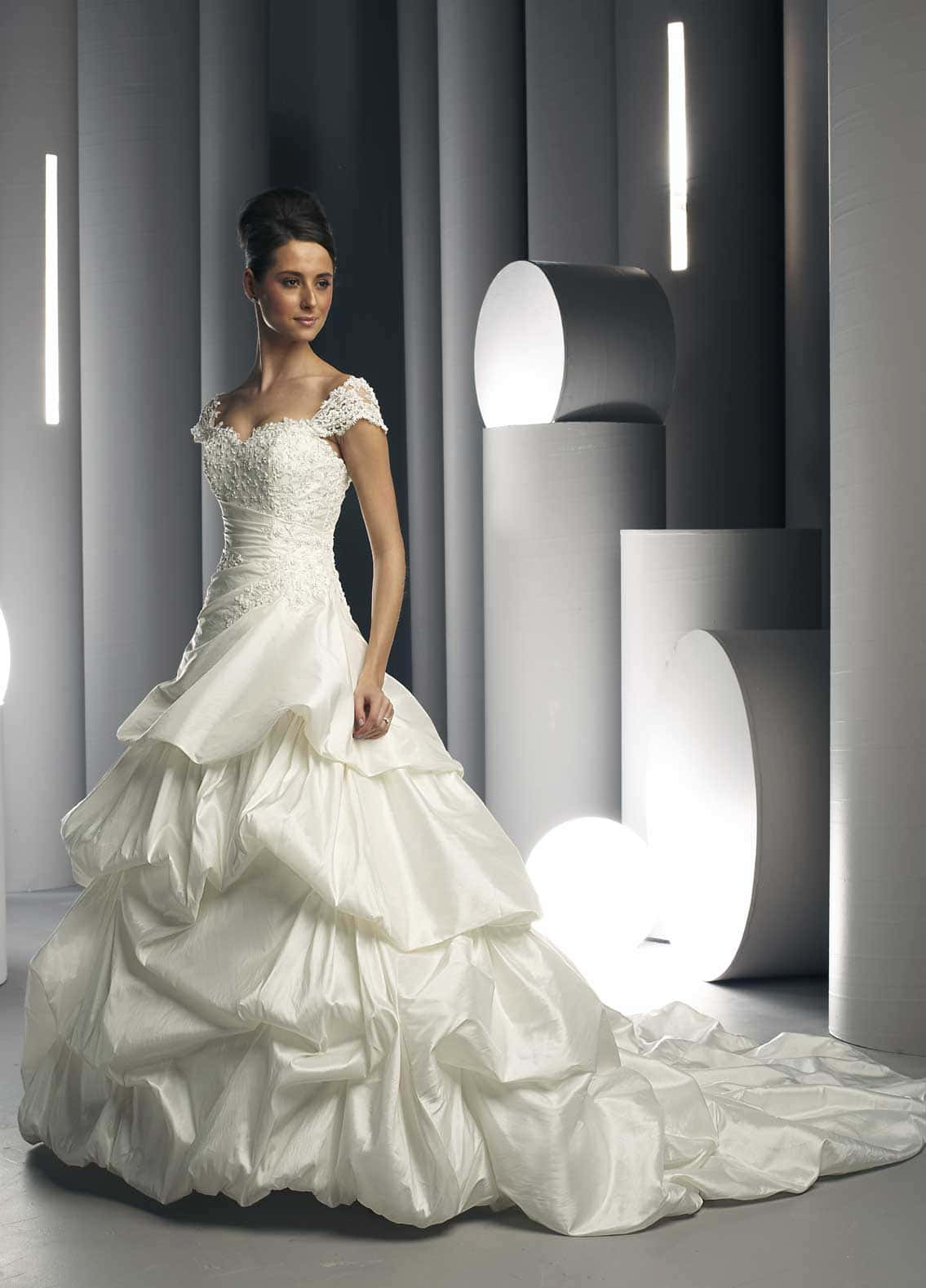 Celebrate your big day in this beautiful wedding gown.