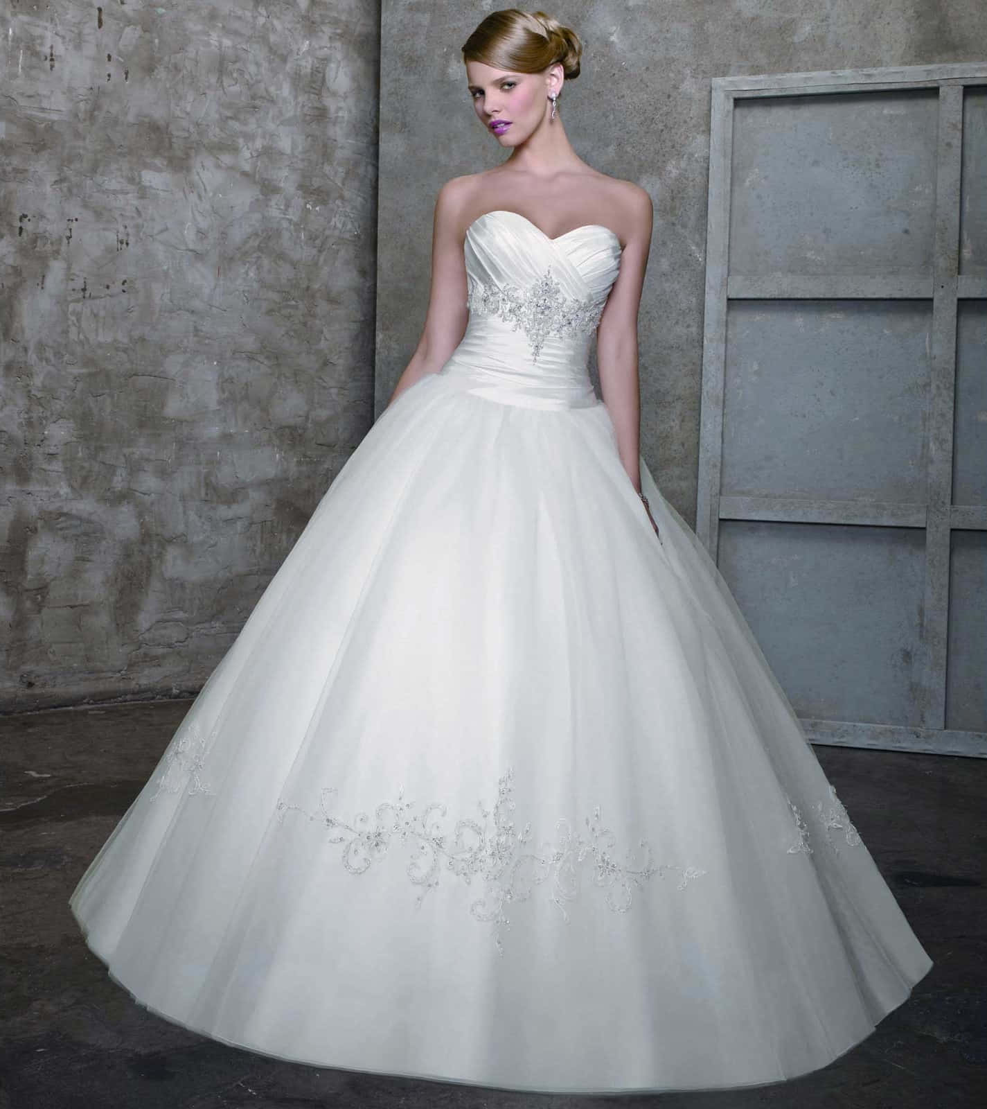A beautiful, strapless wedding gown that will make any bride feel like a princess on her special day.