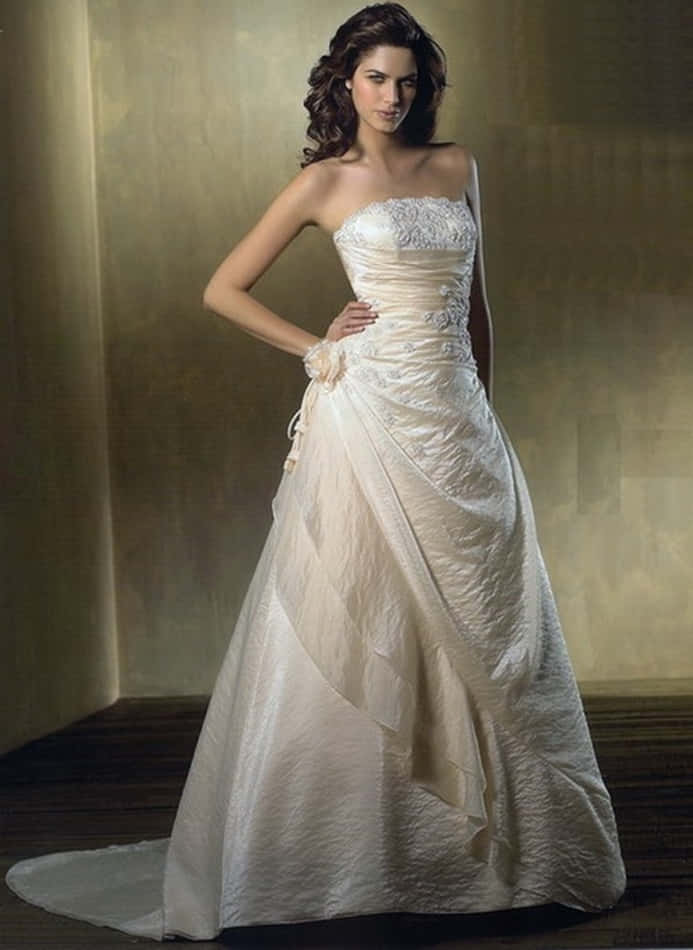 A Beautiful Woman In A White Wedding Dress
