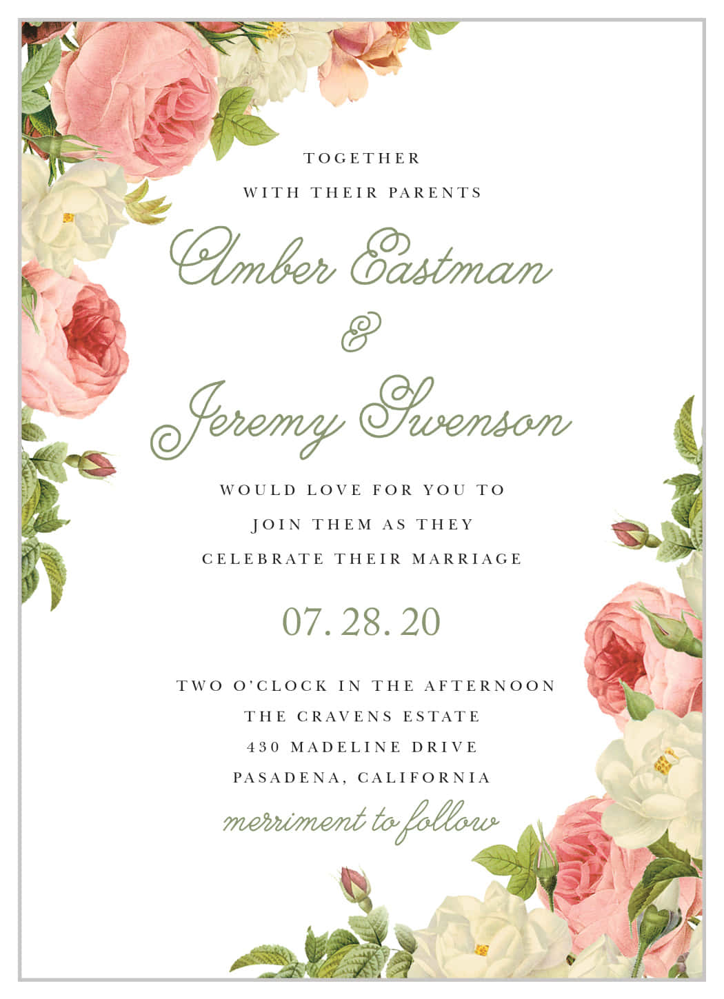 Hintergrundfür Eine Hochzeitseinladung Mit Pinken Und Beigen Blumen
