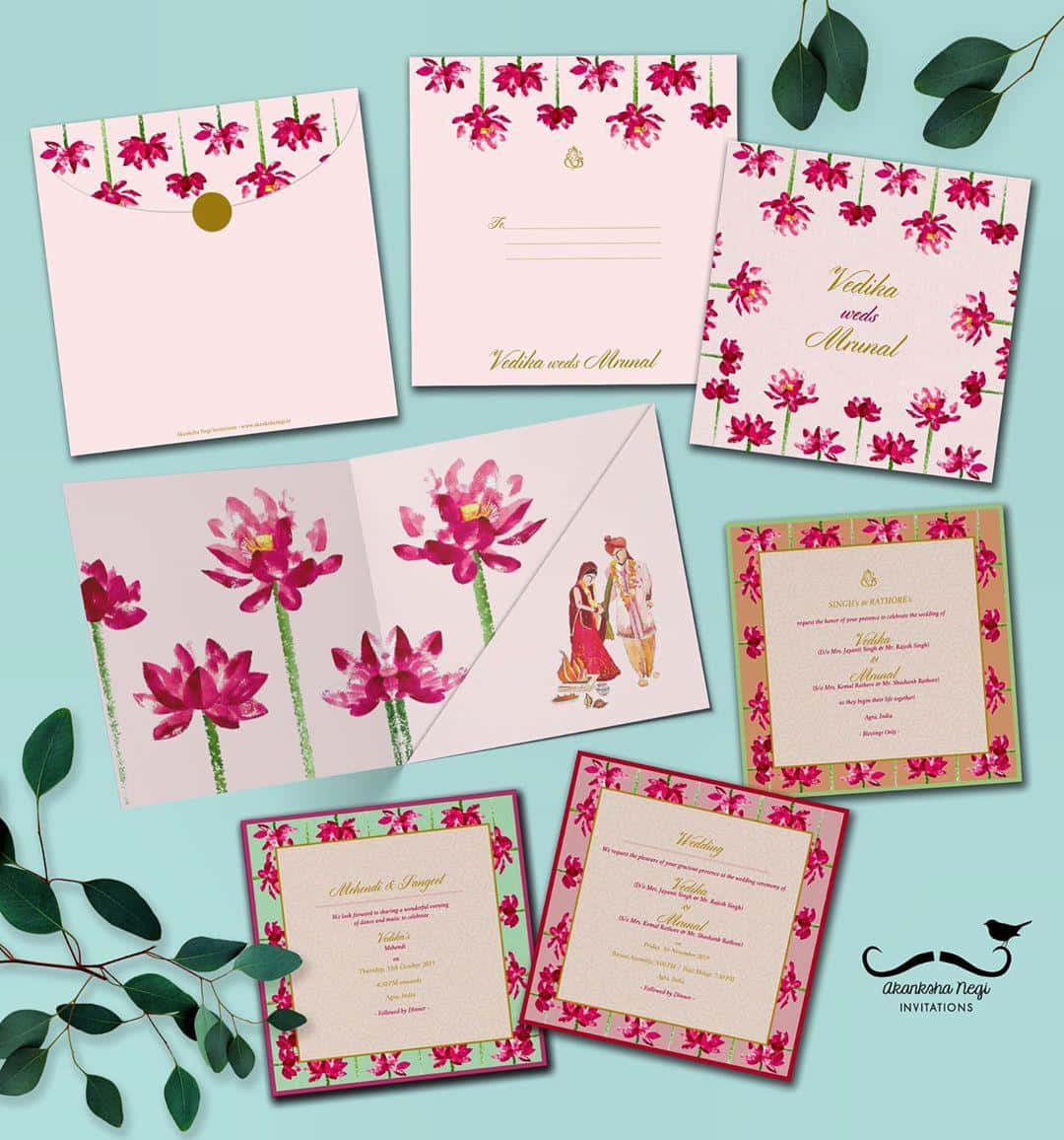 Pink Page Samples Wedding Invitation Background