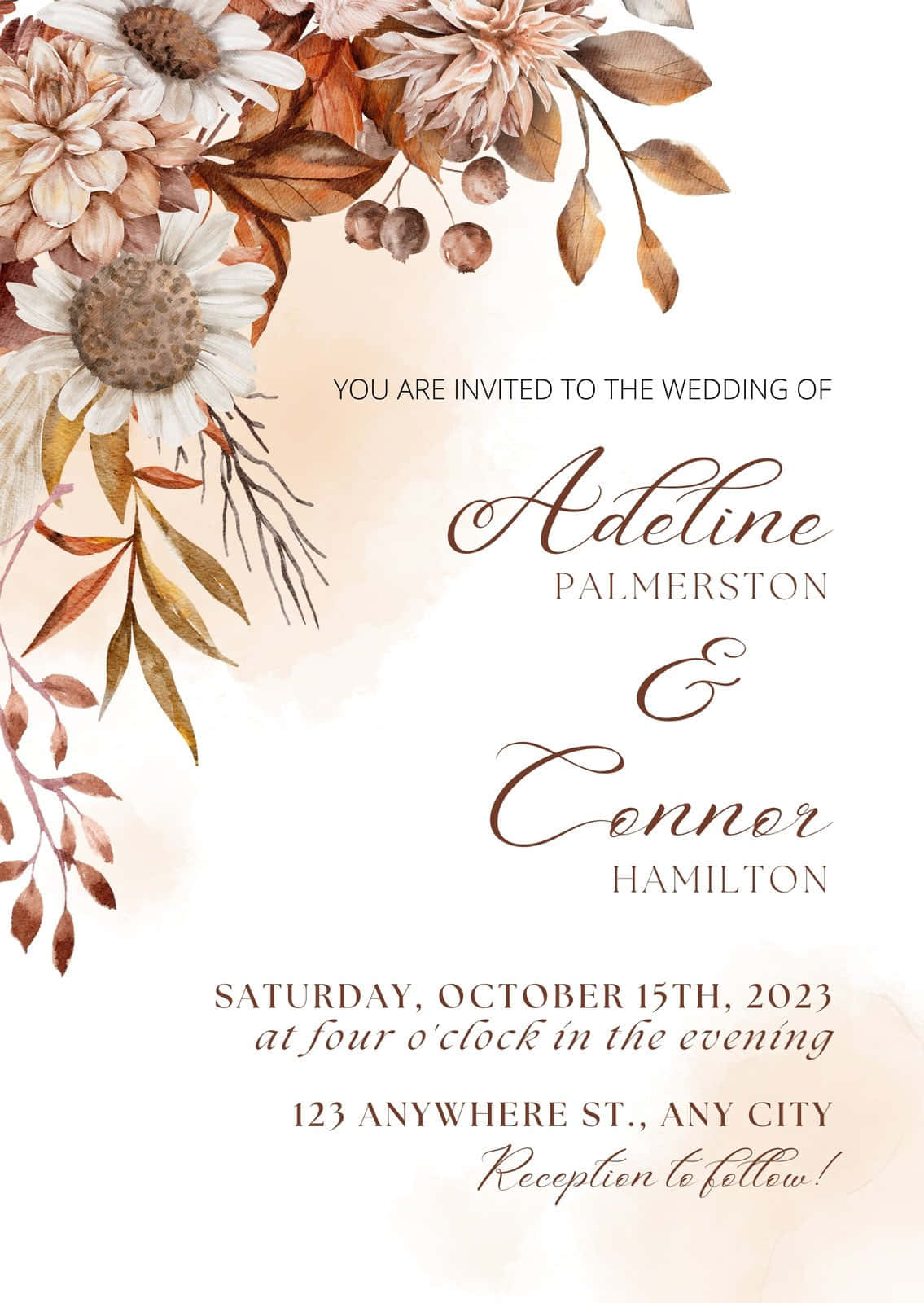 Autumn Theme Wedding Invitation Background