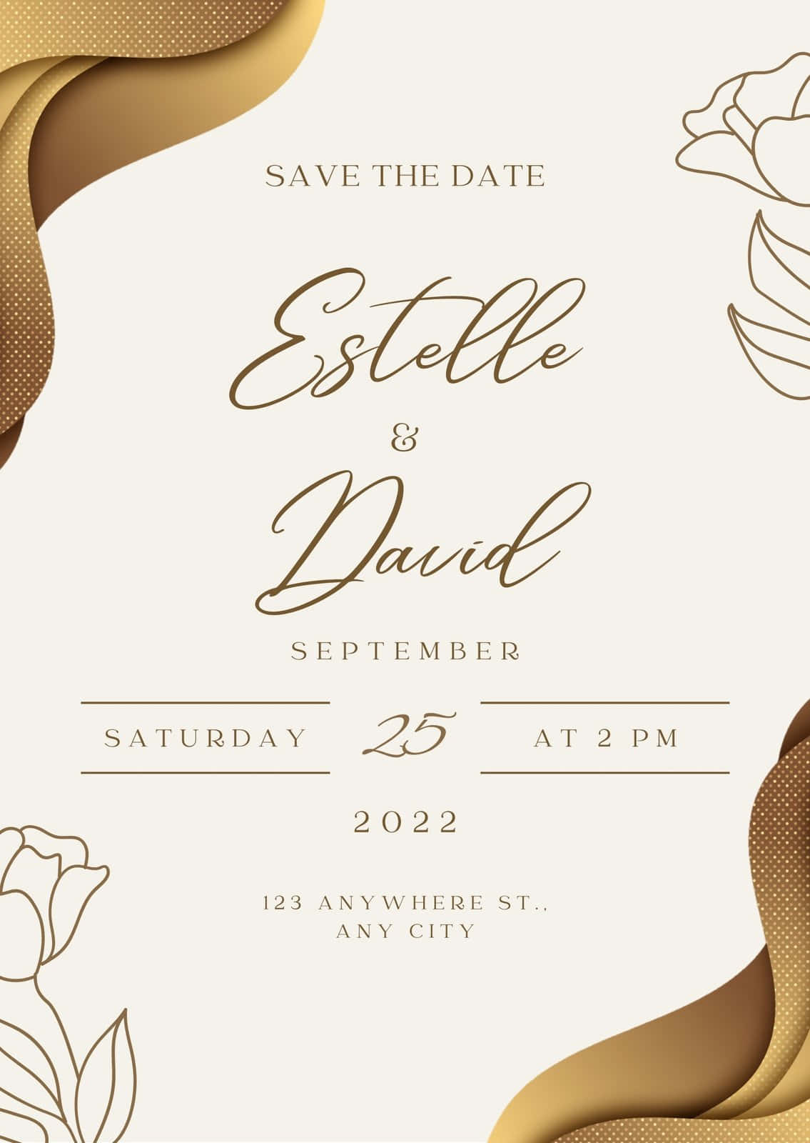Gold Theme Color Wedding Invitation Background
