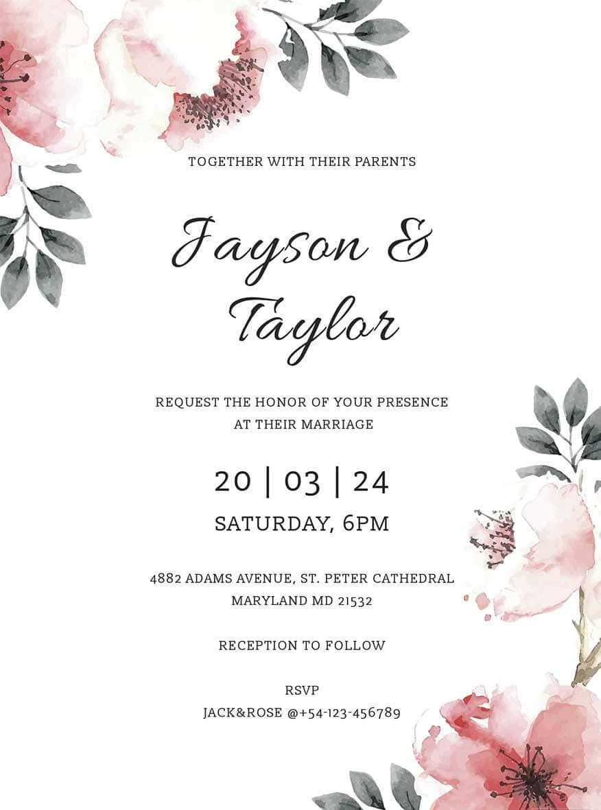 Vintage Blomst Bryllup Invitation Baggrund