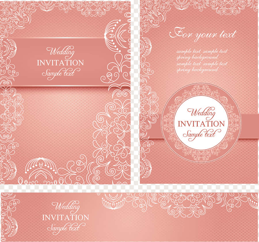 Pink Coral Wedding Invitation Background