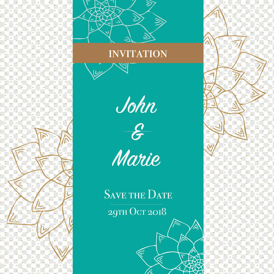 Turquoise Green Wedding Invitation Background