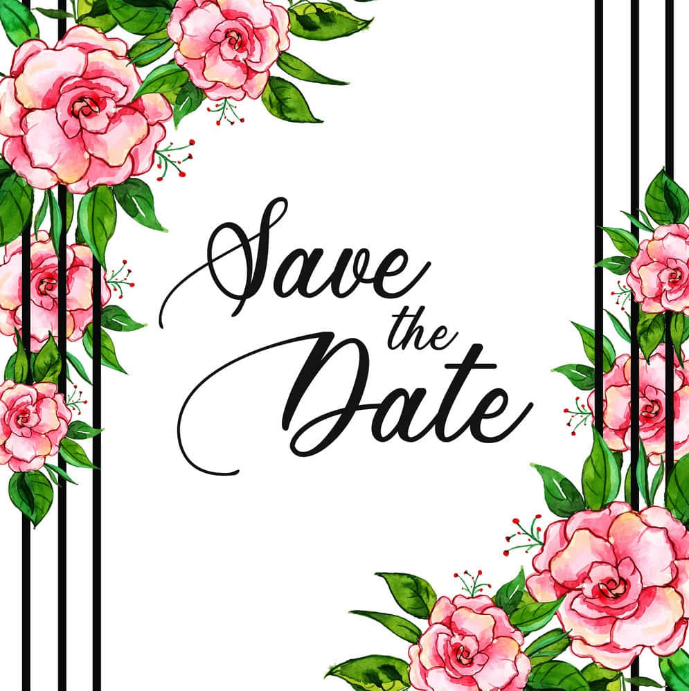 Blumenrettensie Das Datum Hintergrund Der Hochzeitseinladung