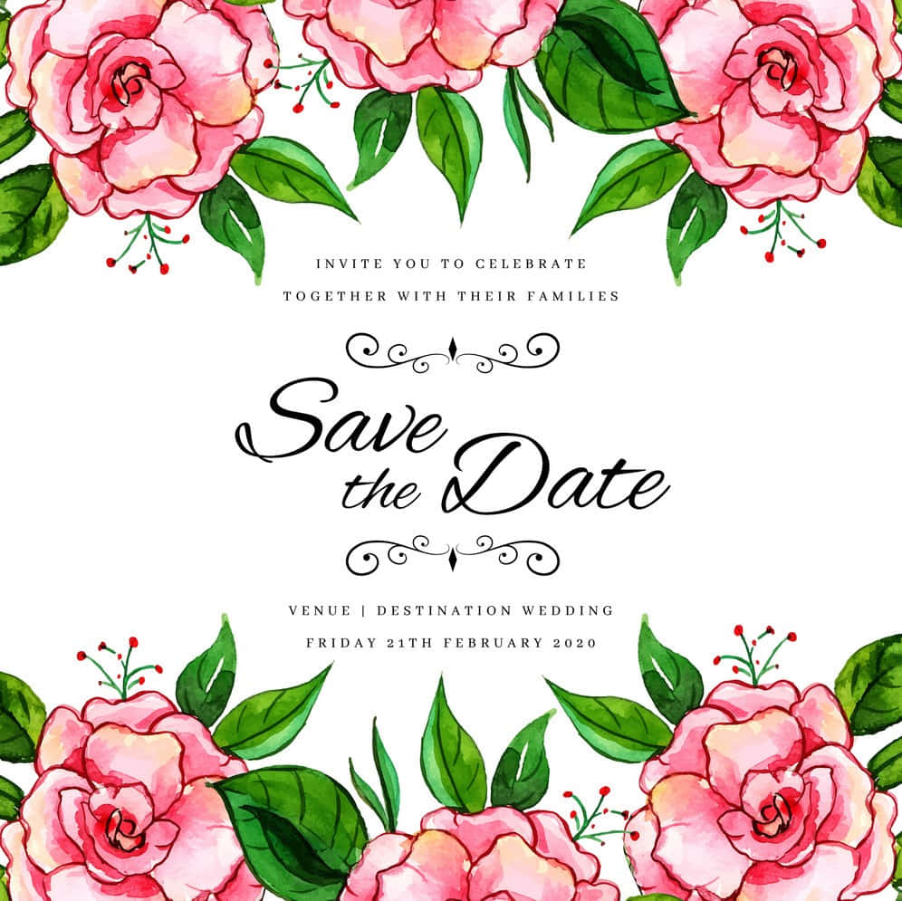 Watercolor Flowers Wedding Invitation Background