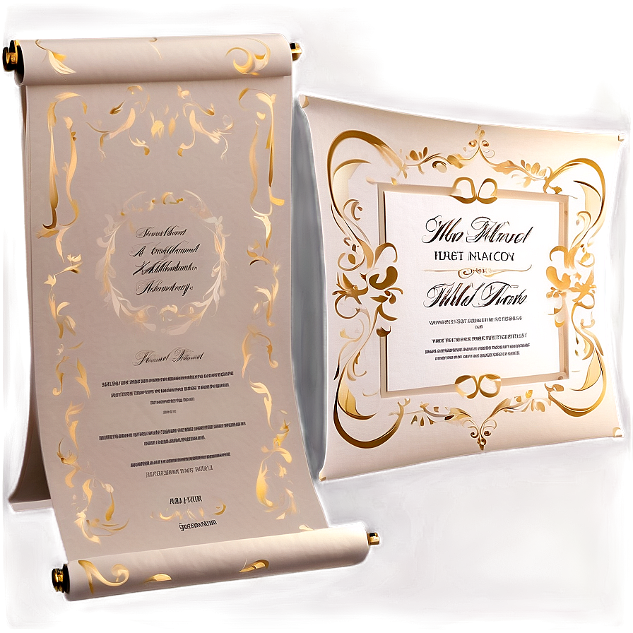 Wedding Invitation Scroll Png 06262024 PNG