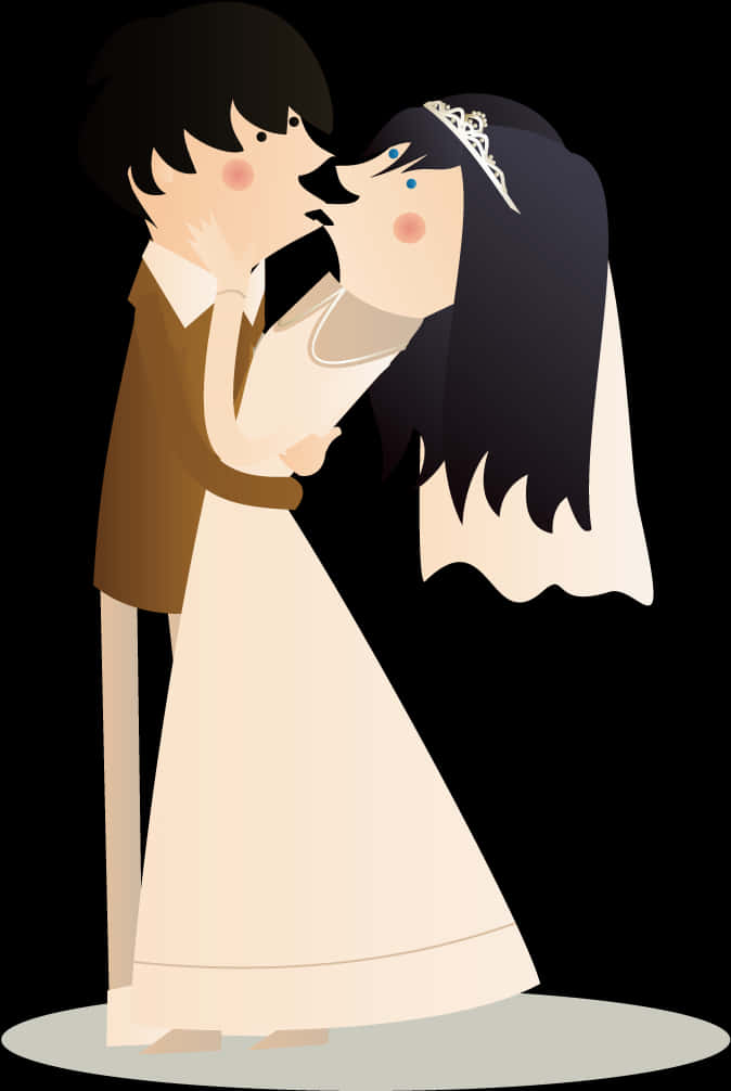 Wedding Kiss Cartoon PNG