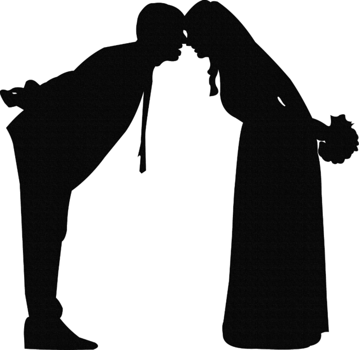 Wedding Kiss Silhouette Clipart PNG