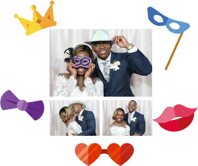 Wedding Photobooth Collage Fun PNG