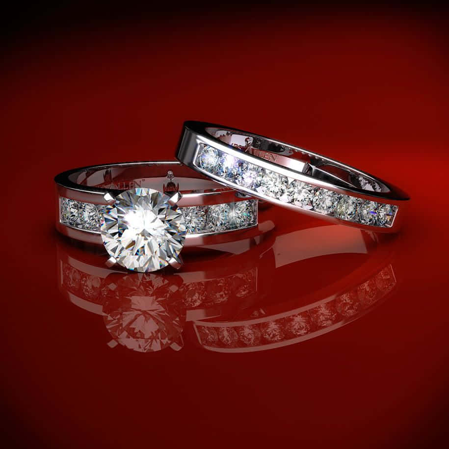 Setdi Fedi Di Matrimonio Con Diamante Squisito