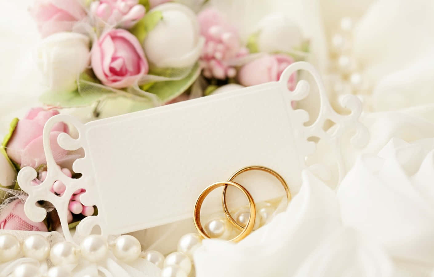 Pink Roses Wedding Ring Picture