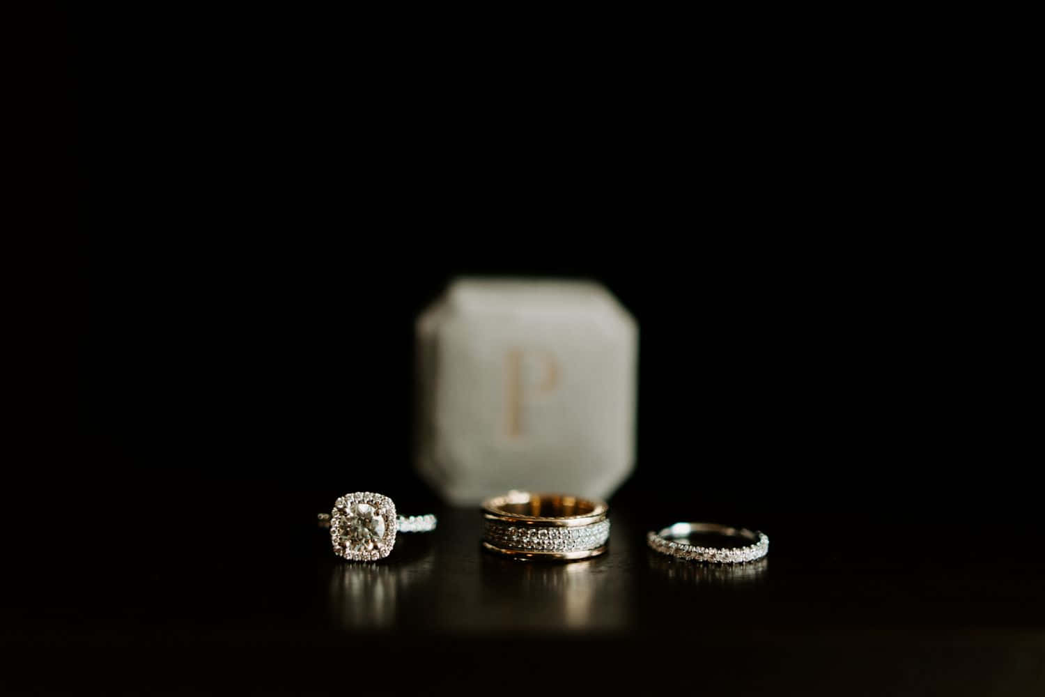 A beautiful set of wedding rings, capturing the perfect moment with a promise of never-ending love.