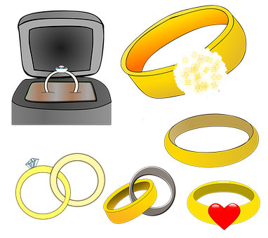 Wedding Rings Collection Graphic PNG