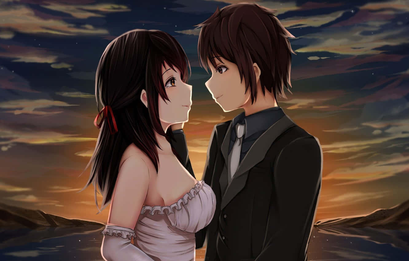 Wedding Romance Anime Mitsuha And Taki Fan Art Wallpaper