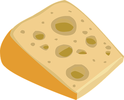 Wedgeof Swiss Cheese Illustration PNG