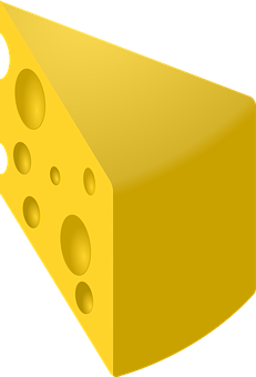 Wedgeof Swiss Cheese Illustration PNG