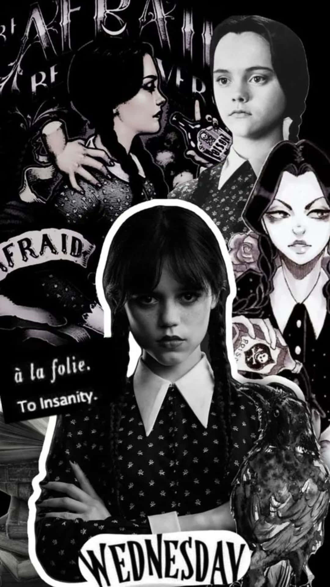 Wednesday Addams Collage Artwork Wallpaper